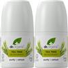 Dr.Organic Dr. Organic Tea Tree Olio Deodorante 2 confezioni da 50 ml, senza alluminio, ...