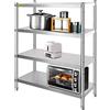 VEVOR Scaffale da Cucina 152,4 x 47 x 118,9 cm, Scaffale Per Cucina Mensola Metallo con 4 Ripiani, Scaffalatura Capacità da 150kg a Ripiano Scaffale in Acciaio Inossidabile per Cucina e Garage