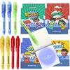 BONNYCO Penna Invisibile e Taccuino, 8 Pezzi Super Eroi Gadget Compleanno Bambini. Regalini Fine Festa Compleanno, Regalino Fine Festa. Giocattoli Pignatta, Gadget Bambini Supereroi, Scuola Bomboniere