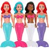 Tomatoys X4 Bambole Sirena a Carica Giocattolo da Bagno 4 Figure Natatrici 19cm Giocat...
