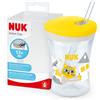 NUK Action Cup bicchiere con cannuccia per bambini | 12+ mesi | Coperchio con...