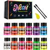 Luckymica Polvere di Pigmento Neon - Pigmento fluorescente vibrante per resin...