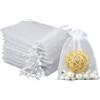 Intckwan 100 Pezzi Sacchetti Organza 9 x 12 Bianco Trasparente 1 unità Bianco 9 x 12 cm