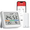 SwitchBot Bluetooth Stazione Meteorologica con IP65 Sensore Esterno, Display ...