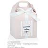 Subitodisponibile SCRIGNO ROSA perlescente scatola portaconfetti 10X10X10 cm con nastro e 040Q
