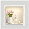 Bernkot Doccia a muro in acciaio inox, nicchia impermeabile con luce a LED, d...
