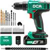 DCA Trapano avvitatore a batteria,40 Nm, mandrino autoserrante da 10 mm, trap...