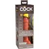 King Cock 6 Vibrating Silicone Dual Density Cock Tan 6 Pollici