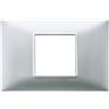 Vimar 14652.20 Plana placca 2 moduli centrali, 12x8x0.9cm, argento opaco