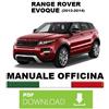 LAND ROVER Range EVOQUE (2012 2013 2014) Manuale officina riparazione assistenza