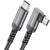 deleyCON 0,5m Cavo USB C Corto Angolato 90° Ricarica Rapida 60W USBC a USBC p...