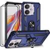 CLYDITE Cover per Xiaomi Redmi 13C 4G/Redmi 13C 5G/Poco c65 Blu vetro tempera...