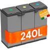 Avilia Mobile Portasacco Tris per Rifiuti 80L - Resina PVC Rinforzata, Resistente alle Intemperie, Ideale per Interni/Esterni - Funzionale per Raccolta Differenziata Domestica