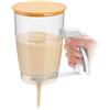 Avilia Dispenser per Pastella con Dosatore Preciso e Coperchio - Erogatore Manuale Ideale per Pancake, Crepes e Muffin, in Plastica Resistente, Lavabile in Lavastoviglie, 1L