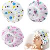 Elalove Charlotte - Set di 3 tappi per doccia, impermeabili, riutilizzabili, con comoda fascia elastica, ideali per donne, bambini, bagno, spa e trucco