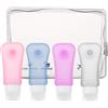 MoKo Bottiglie da Viaggio in Silicone, 4x 89ml Contenitori con Ventosa Riutil...