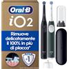 Oral-B OralB iO 2 DUO Spazzolino Elettrico Oral B, Nero e Verde, 2 Testine Di Ricamb...