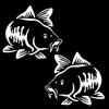 OTGETN 2 pezzi, 15 x 13,5 cm, autoadesivi con motivo carpa in vinile per paraurti e ...