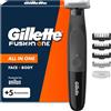Gillette Fusion One Rasoio Elettrico Uomo Barba e Corpo 3 Pettini 1+ 5 accessori