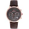 LORENZ CHARLESTON CRONOGRAFO 030273DD Orologio Uomo Grigio Rose Gold Cinturino P