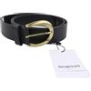 DESIGUAL Cintura Big Studs Donna 95 CM Nera In pelle incollata Con fibbia dorata