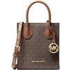 Michael Kors Mercer, Borsa a tracolla extra piccola in pelle martellata, Marrone