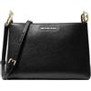 Michael Kors Trisha Borsa media a tracolla in pelle con triplo scomparto, nero