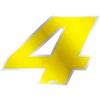 4R Quattroerre.it Numero Gara 4 Anodizzato, Giallo, 100 x 130 mm