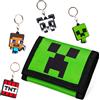 MINECRAFT Portafoglio Ragazzo Portafoglio Bambino con Set Portachiavi per Ba...