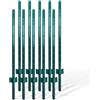 Relaxdays pali per recinzione set 10, rete metallica, 90 cm, profilo a U, acciaio verde