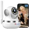 Ctronics 4G Telecamera Interno con SIM, Tracciamento Automatico, 8 Posizioni,...