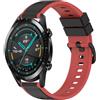 Per Huawei GT2 46mm 22mm Cinturino in silicone bicolore (nero + rosso)