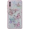 Custodia TPU glitterata farfalla rosa Samsung Galaxy A53 5G elegante
