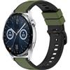 Per Huawei Watch GT3 46mm 22mm Cinturino in silicone bicolore (verde militare +