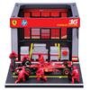Burago BBURAGO PIT STOP Ferrari SF24#16 Leclerc, Playset con Diorama, Veicolo in Sca...