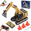 LTFIOON Mini Escavatore Telecomandato, 164 Escavatore RC Giocattolo in Metall...