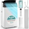 SereneLife Condizionatore Portatile 16000 BTU con WiFi, Climatizzatore Portatile 4 In 1 Caldo/Freddo, Deumidificatore E Ventilatore, Pinguino Condizionatore con Kit Finestra Silenzioso, Casa