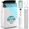 SereneLife Condizionatore Portatile 12000 BTU con WiFi Climatizzatore Portatile con Deumidificatore e Ventilatore, Modalità Notte, Kit Finestra, Pinguino Condizionatore Casa, Ufficio, Scuola