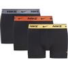 Nike, Boxer da Uomo Trunk (Confezione da 3) Unisex-Adult, Nero-Grigio-Arancione-Giallo, M