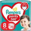 Pampers Pannolini taglia 8 19+ kg, 32 pezzi pannolini con chiusura a sacchett...