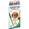 GIOTTO Stilnovo Bicolor Astuccio da 12 Matite a Pastello Colorate a Doppia P...
