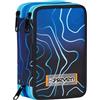 Seven Astuccio Scuola 3 Zip, Blue Deep, Mapset Boy, Portapenne Triplo Scompar...