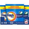 Dash Pods Detersivo Lavatrice In Capsule, 150 Lavaggi 3x50, Classico, Rimuove...