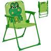 Relaxdays Poltroncina Pieghevole da Campeggio per Bambini, Sedia da Pesca per Esterni, Portatile, da Spiaggia, Rana