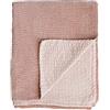 Creative Co-op Coperta in velluto di cotone con punto Kantha, color pesca, rosa