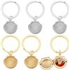 PLIGREAT 6 portachiavi con medaglione a forma di conchiglia, in acciaio inox,...