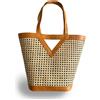 Creazioni Unique Borsa Paglia Donna in Vera Pelle e Paglia di Vienna Tracoll...