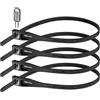 Hiplok Z LOK 4 PACK, Fascetta di sicurezza multiuso, Unisex, ALL BLACK, Circo...