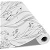 VEVOR Carta da Parati Adesiva Decorativa 45 cm x 10 m, Rotolo Carta da Parati Autoadesiva in Vinile, Impermeabile, per Rivestimenti Murali, Camere da Letto, Cucine, Uffici, Floreale Botanico Bianco