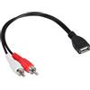 CERRXIAN Cavo USB a 2 RCA, USB 2.0 A femmina a 2 RCA maschio jack audio video...